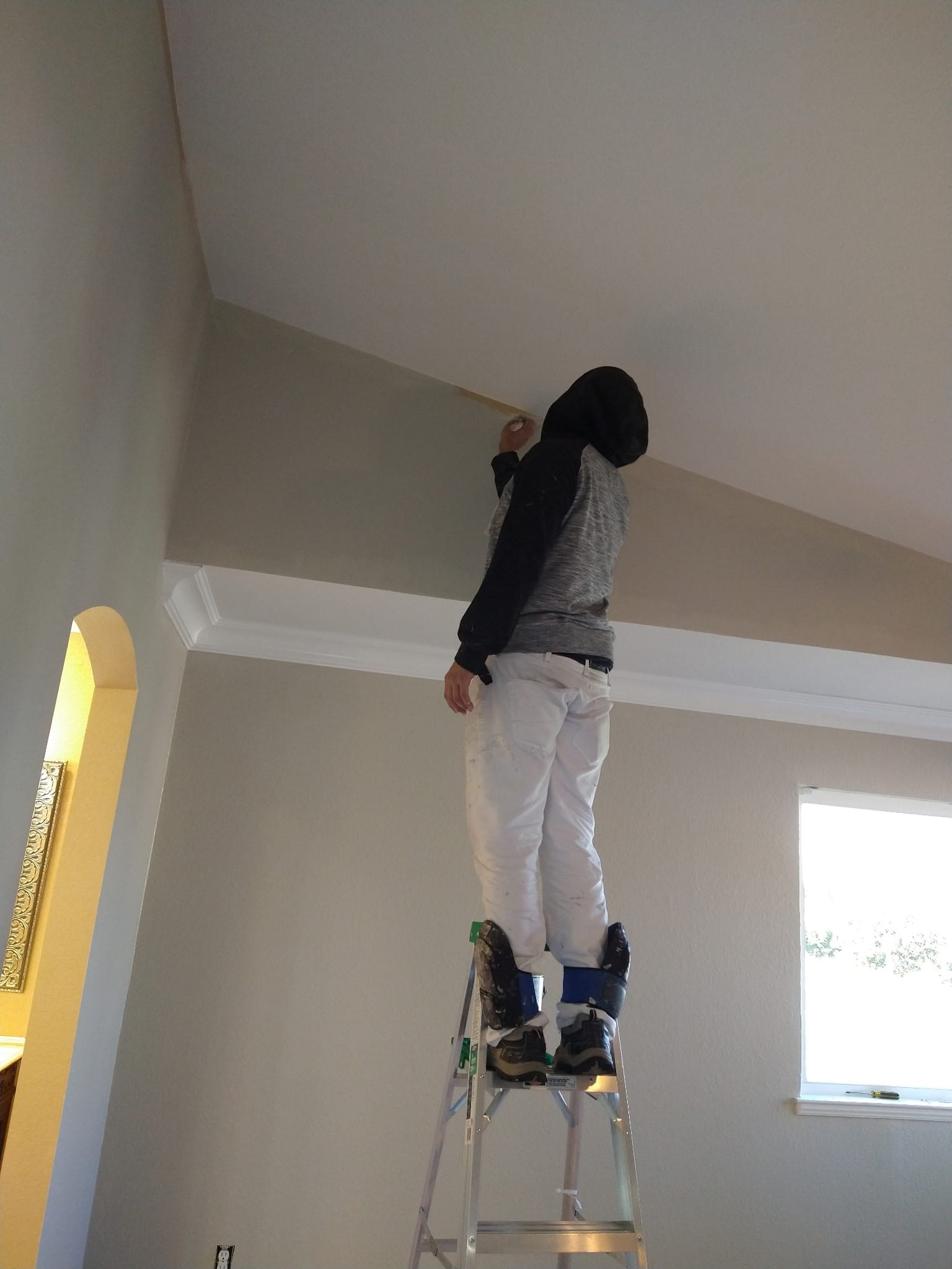 Professional painting team at work